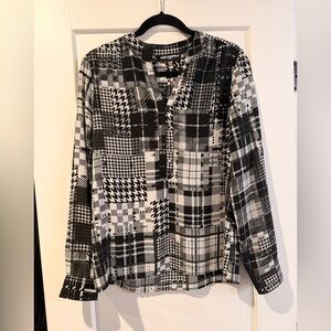 Karl Lagerfeld Monochrome Geometric Blouse